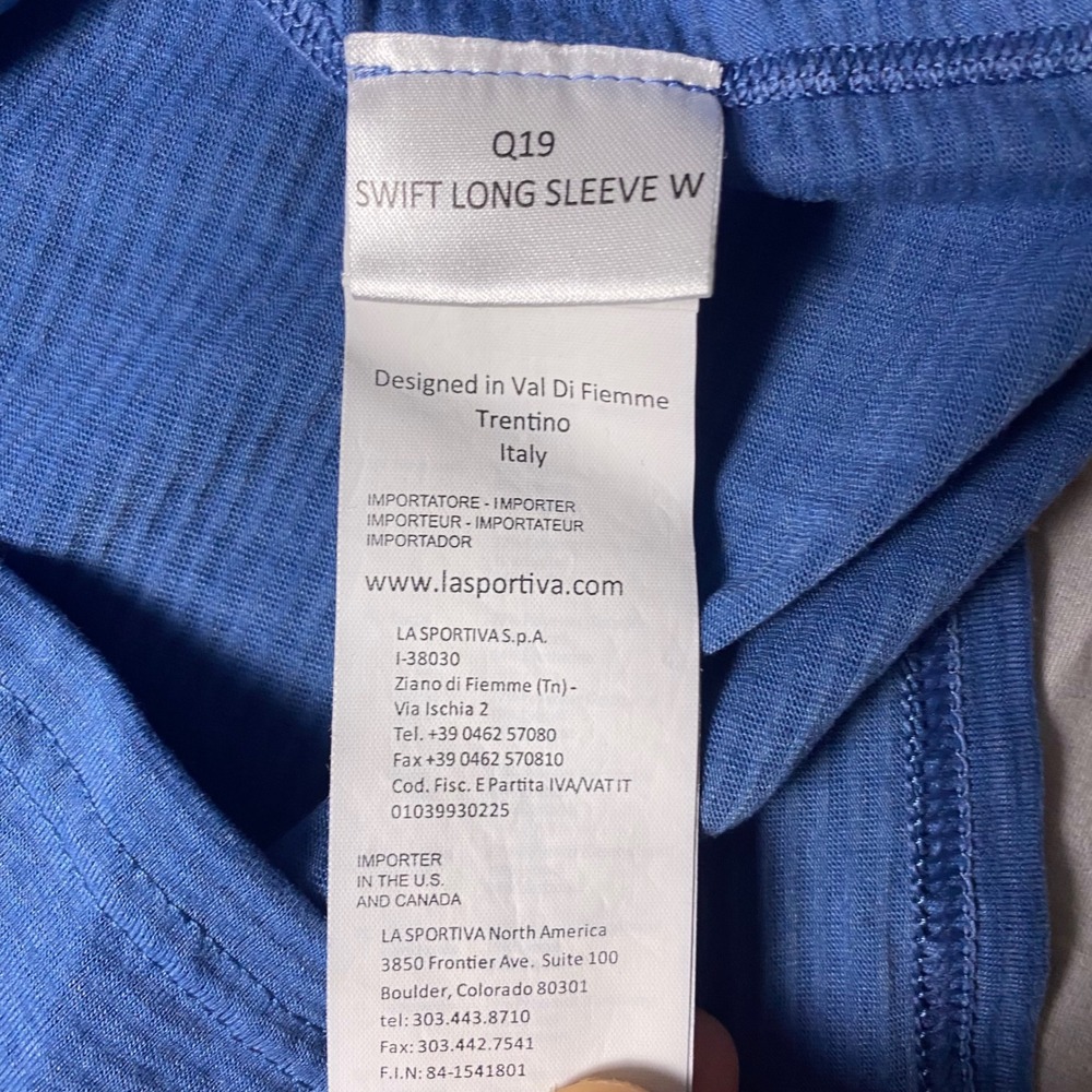 La Sportiva Swift Long Sleeve Womens Medium Blue Orange 1/4 Zip Pullover Running - Picture 4 of 16